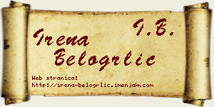 Irena Belogrlić vizit kartica